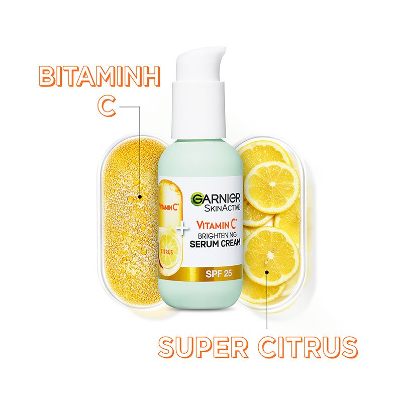 Κρέμα & Ορός Προσώπου 2 σε 1 SPF25 με Βιταμίνη C για Λάμψη